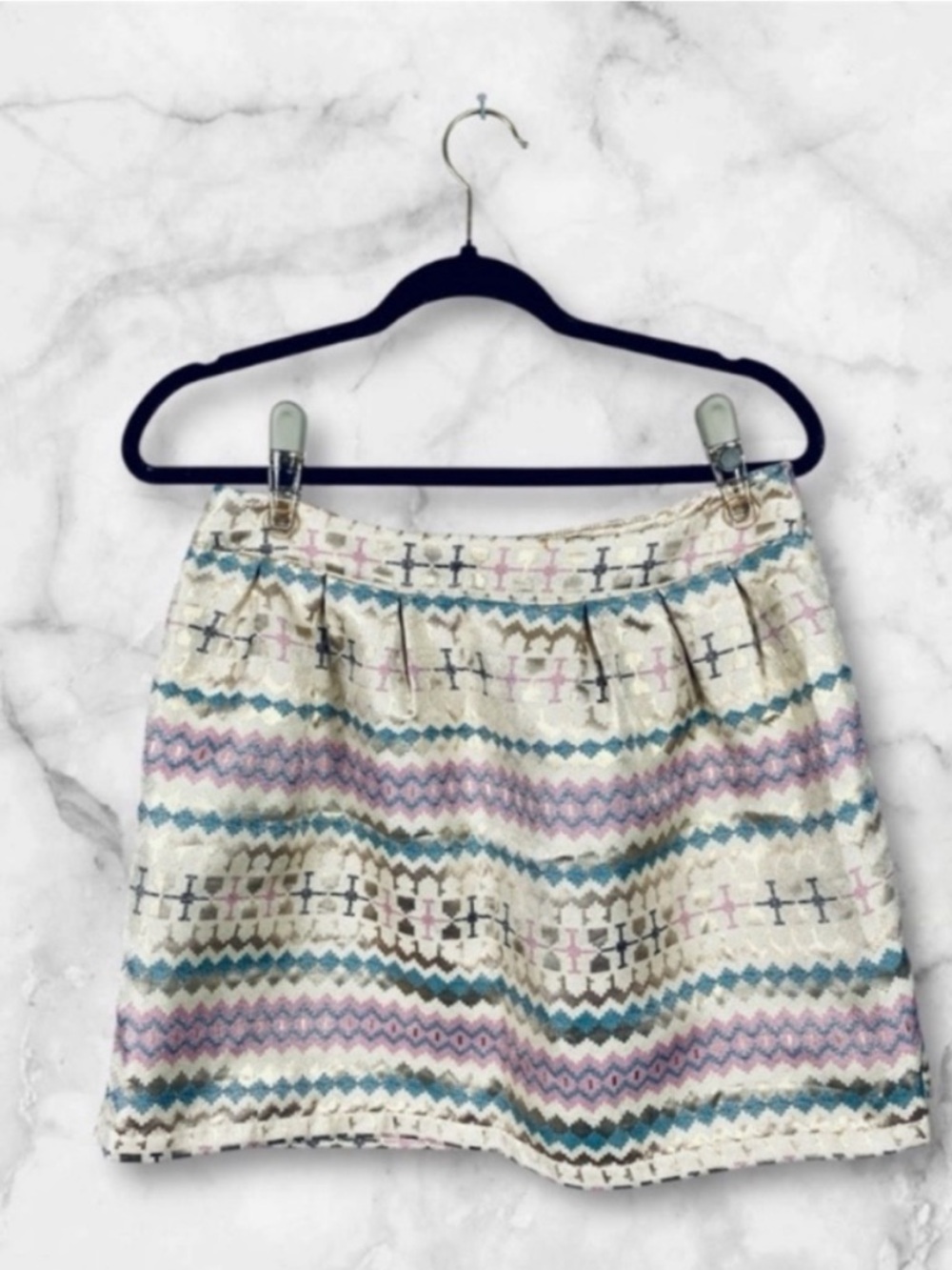 5 for $25 LovPosh multicolor metallic pleated fit and flare skirt size large